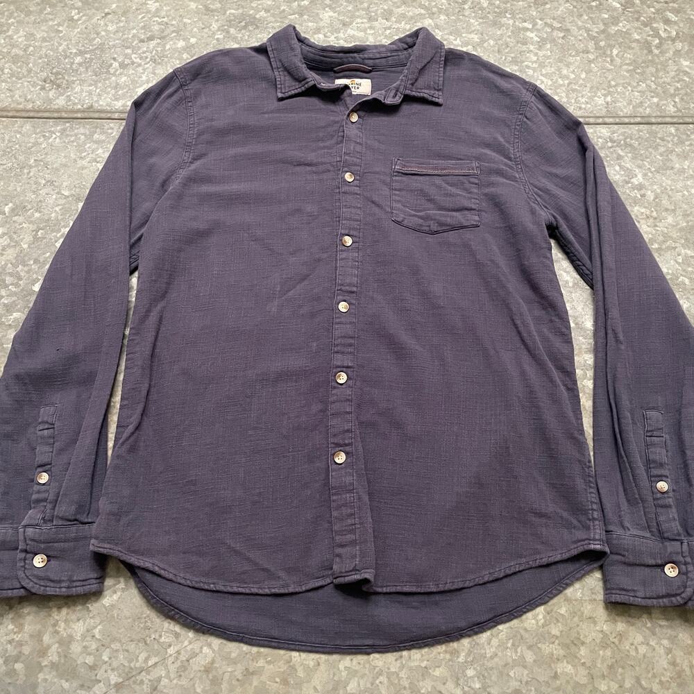 Marine Layer Classic Stretch Selvage Long Sleeve Shirt Mens Medium Button Up